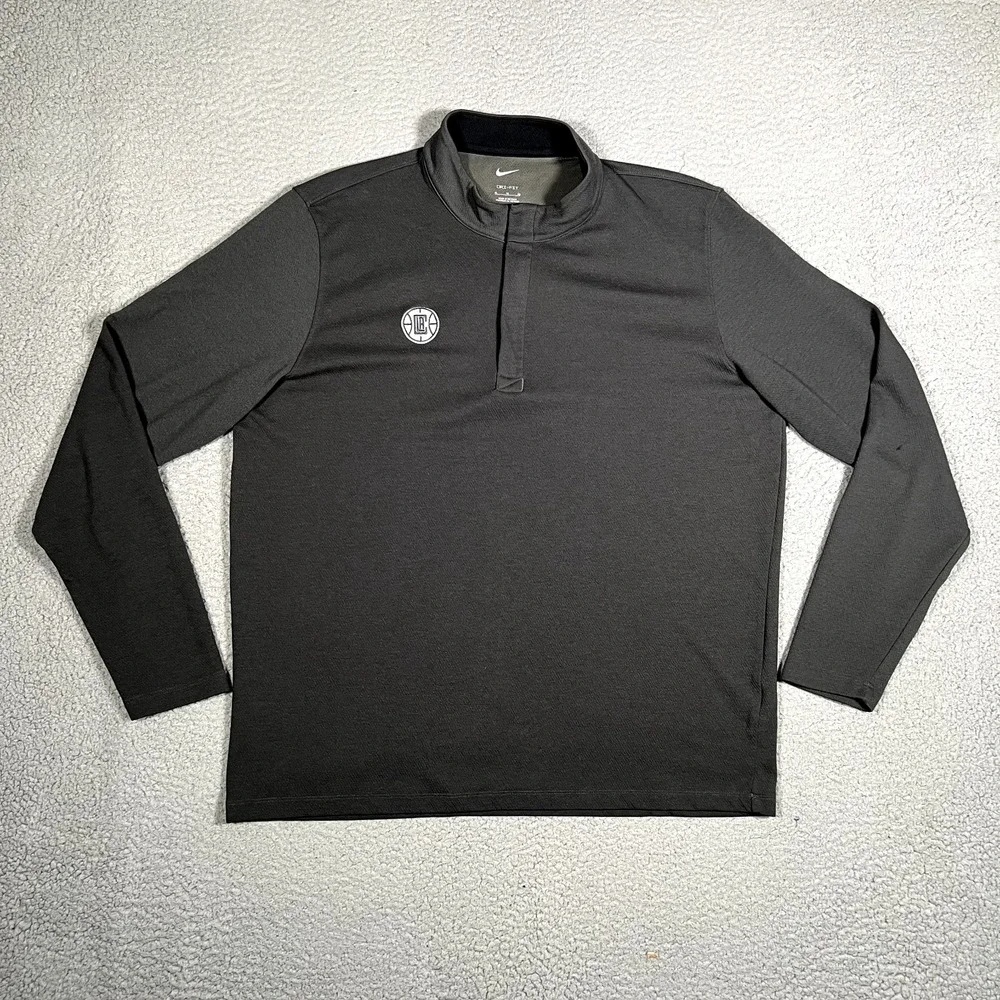Nike Shirt Mens XL Gray Los‎ Angeles Clippers 1/4 Zip Pullover Running Casual